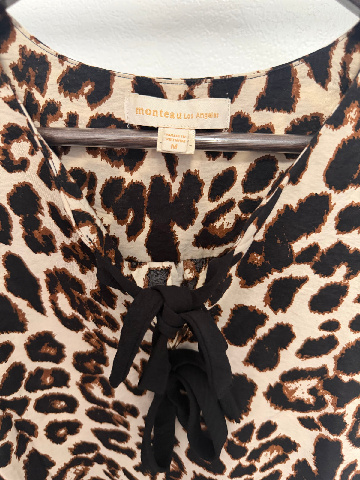 M Cheetah Tie Top
