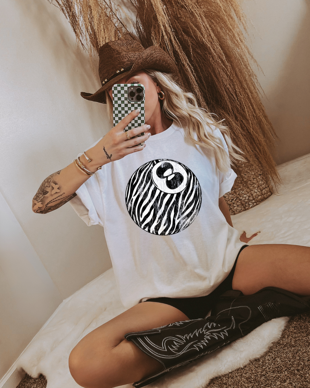 Distressed 8 Ball Graphic Tee