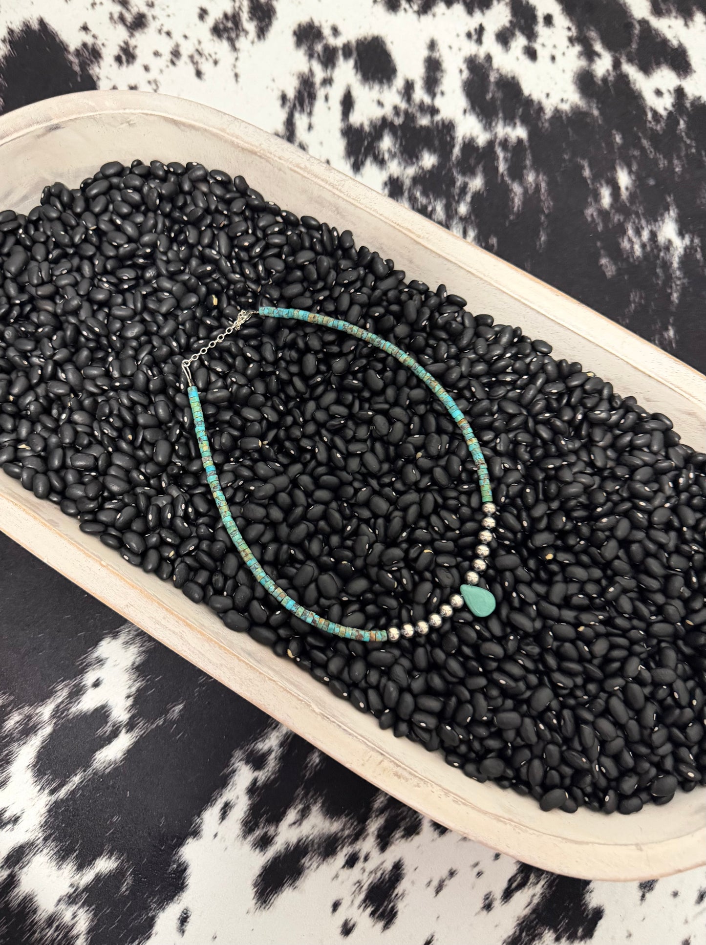 Sterling Silver Turquoise Tear Drop Choker