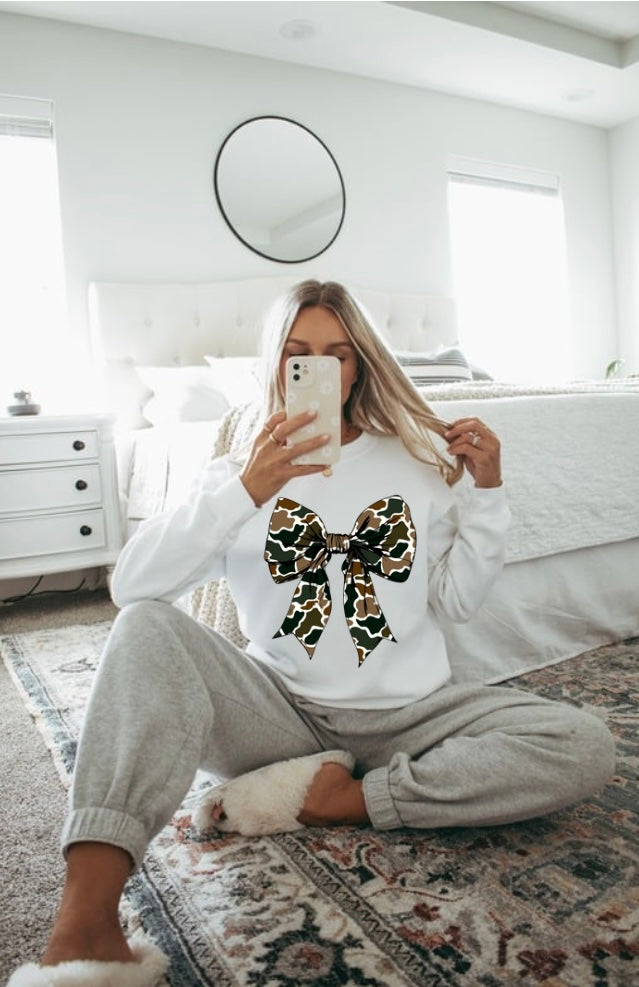 Camo Coquette Crewneck