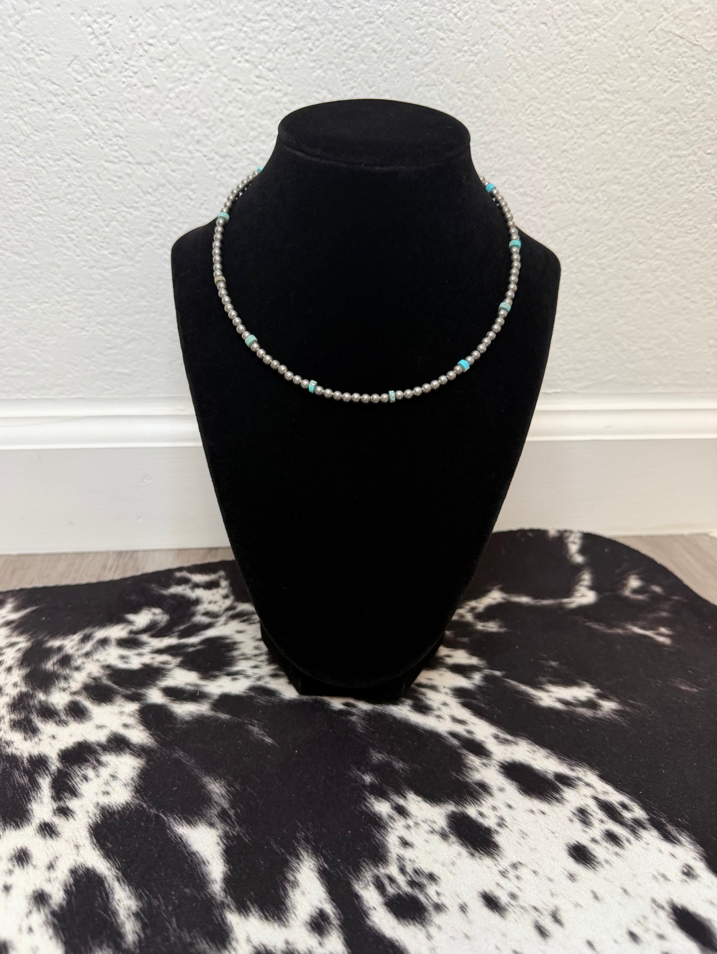 Sterling Silver Plated & Variscite Choker