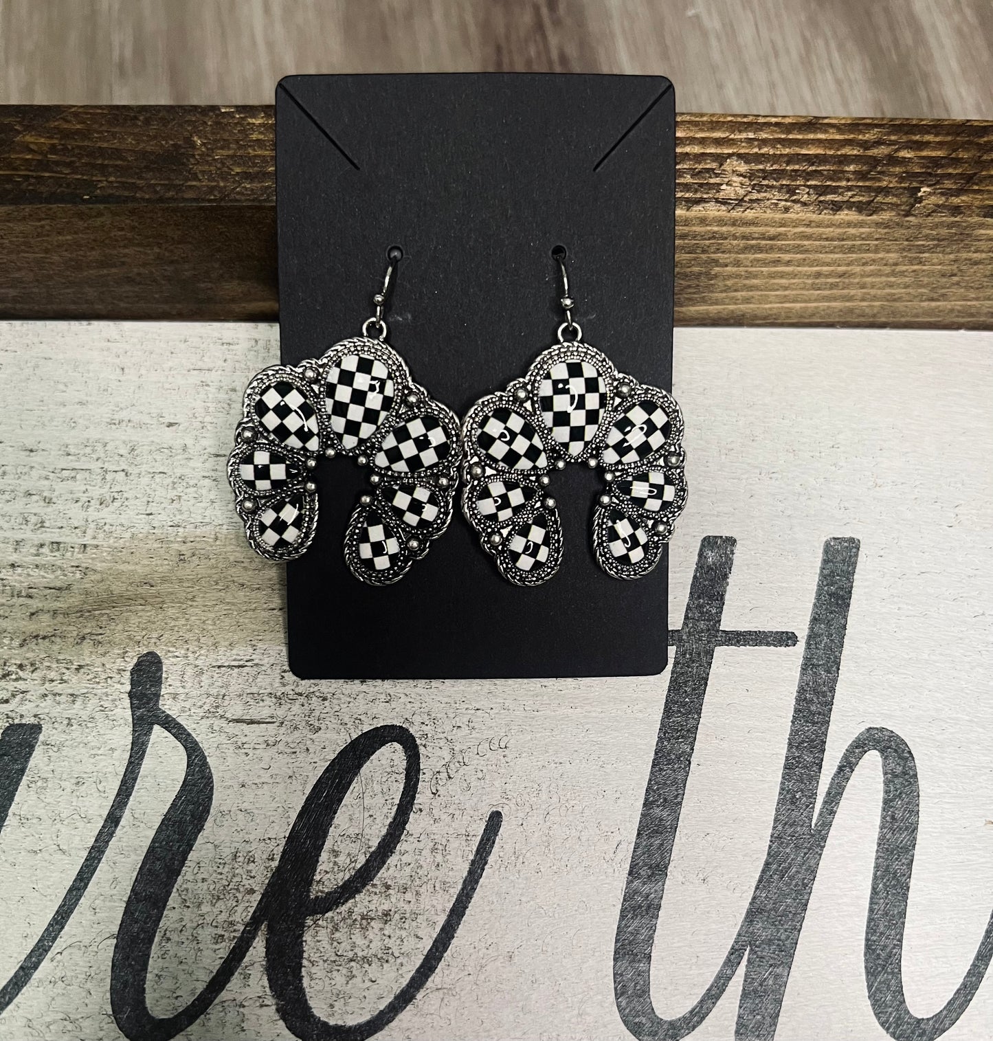 Checkered Squash Earrings