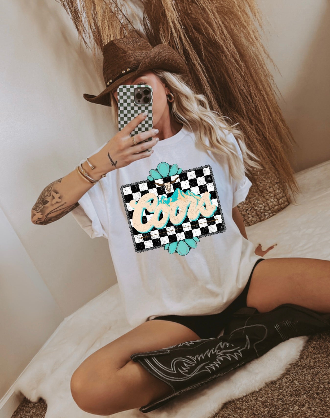 Checkered Coors Graphic Tee
