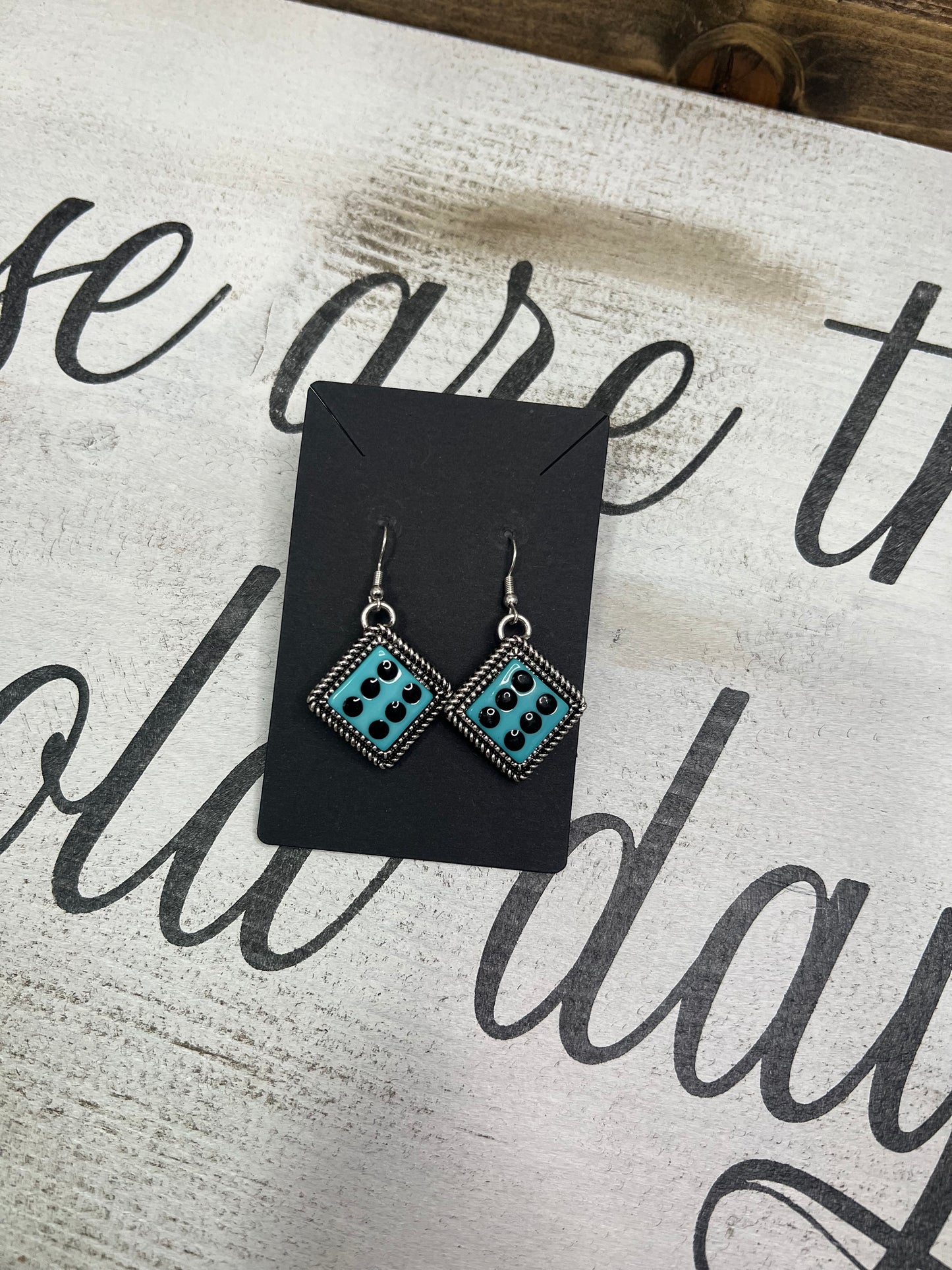 Tooled Dice Earrings