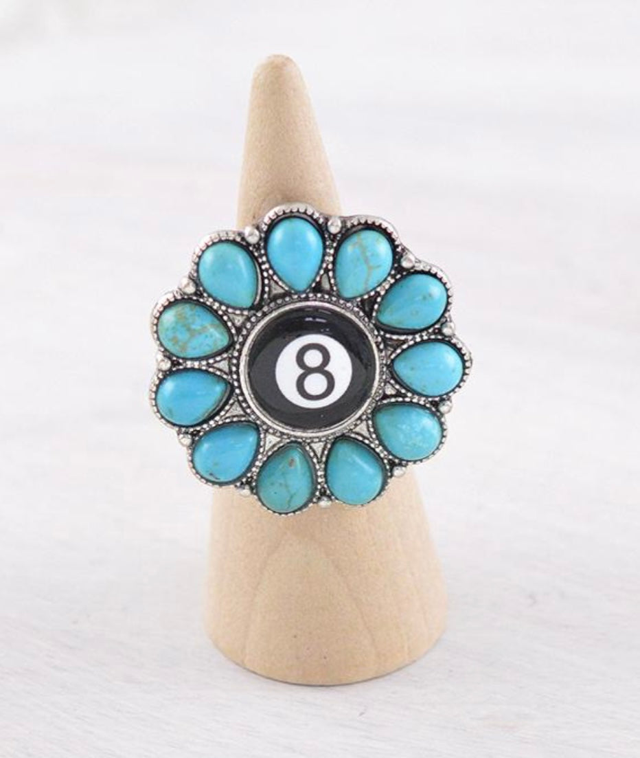 Turquoise 8 Ball Ring