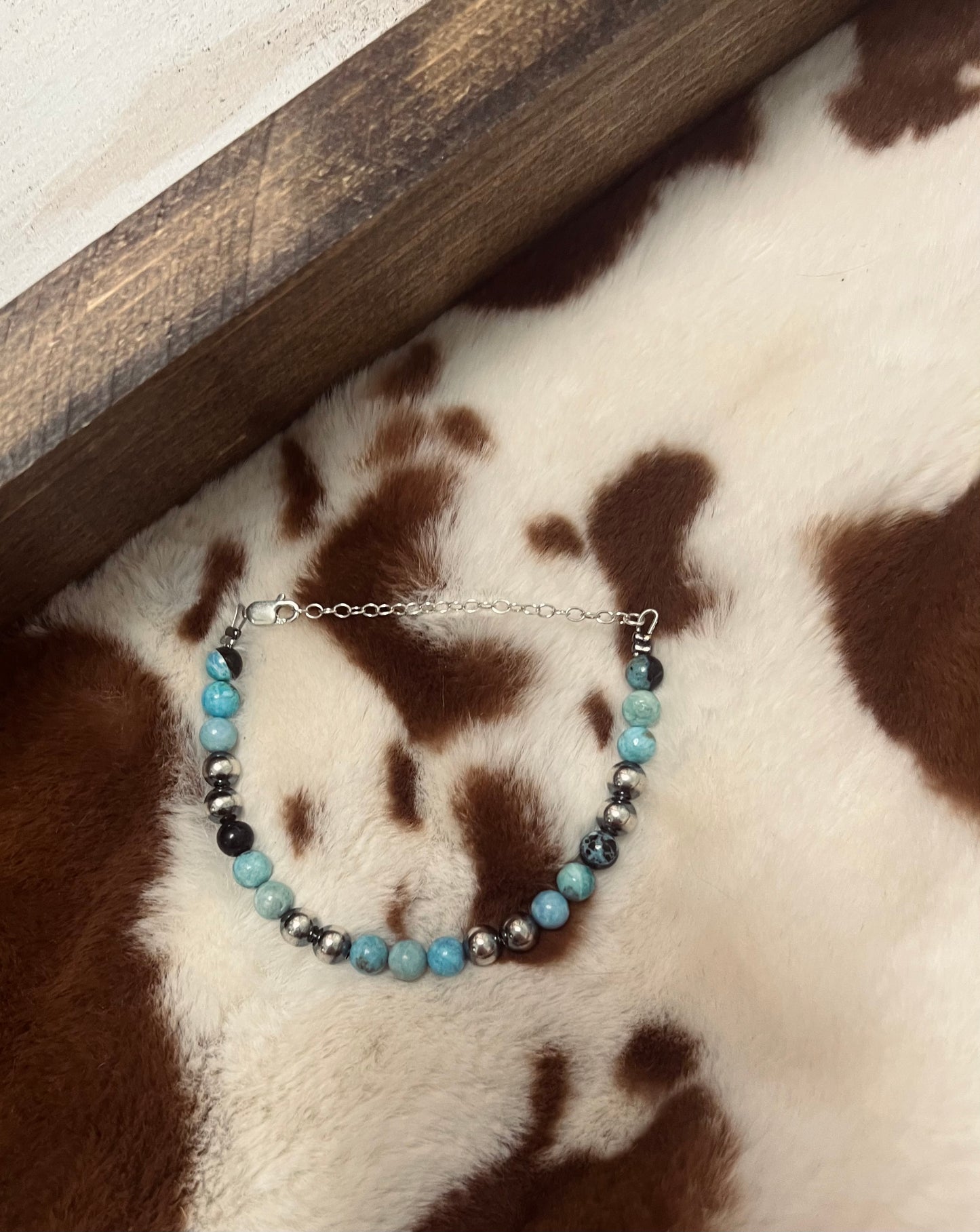 Sterling Silver & Blue Opal Bracelet