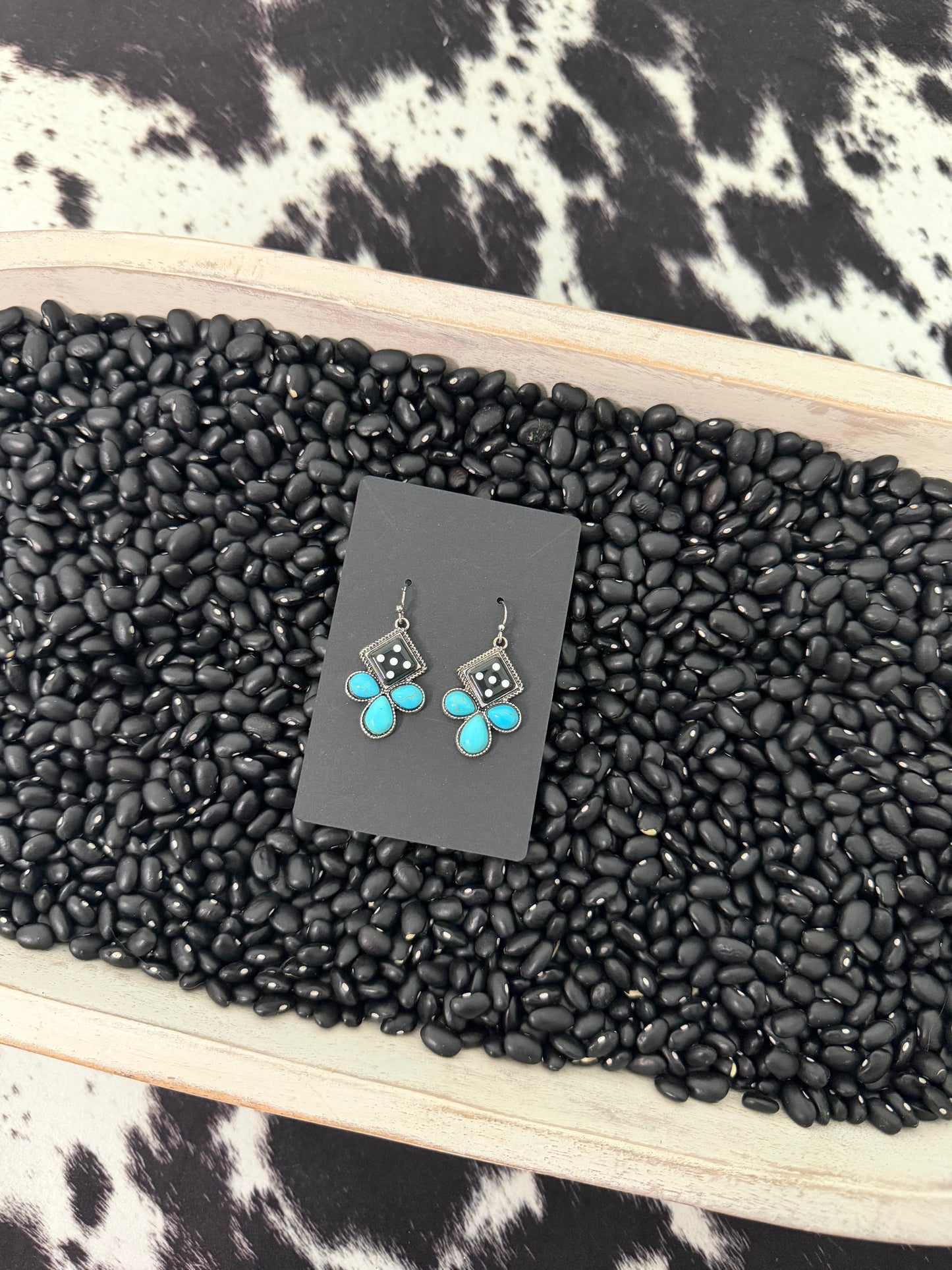 Dice/Turquoise Earrings