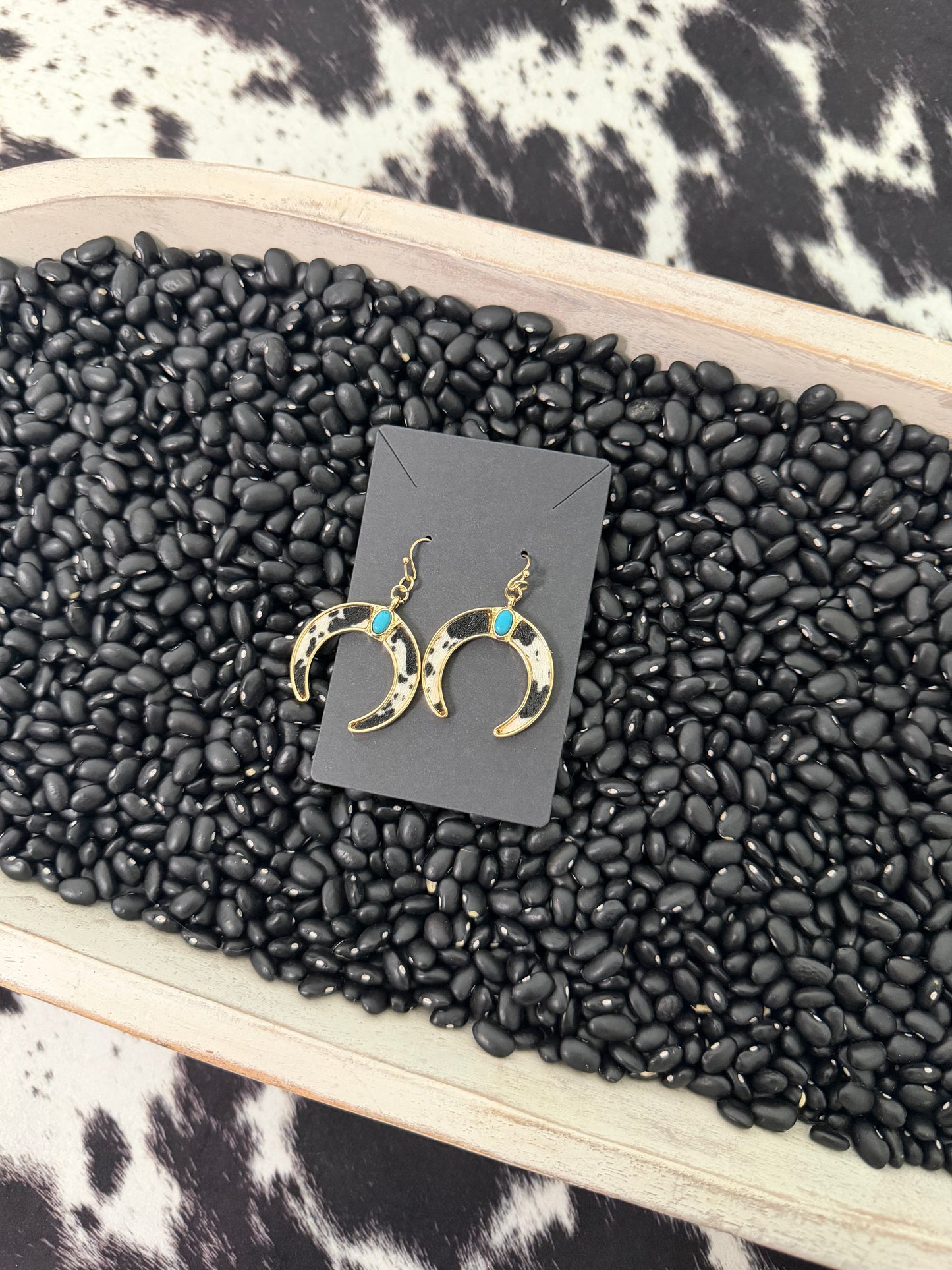 Gold Cowhide Earrings