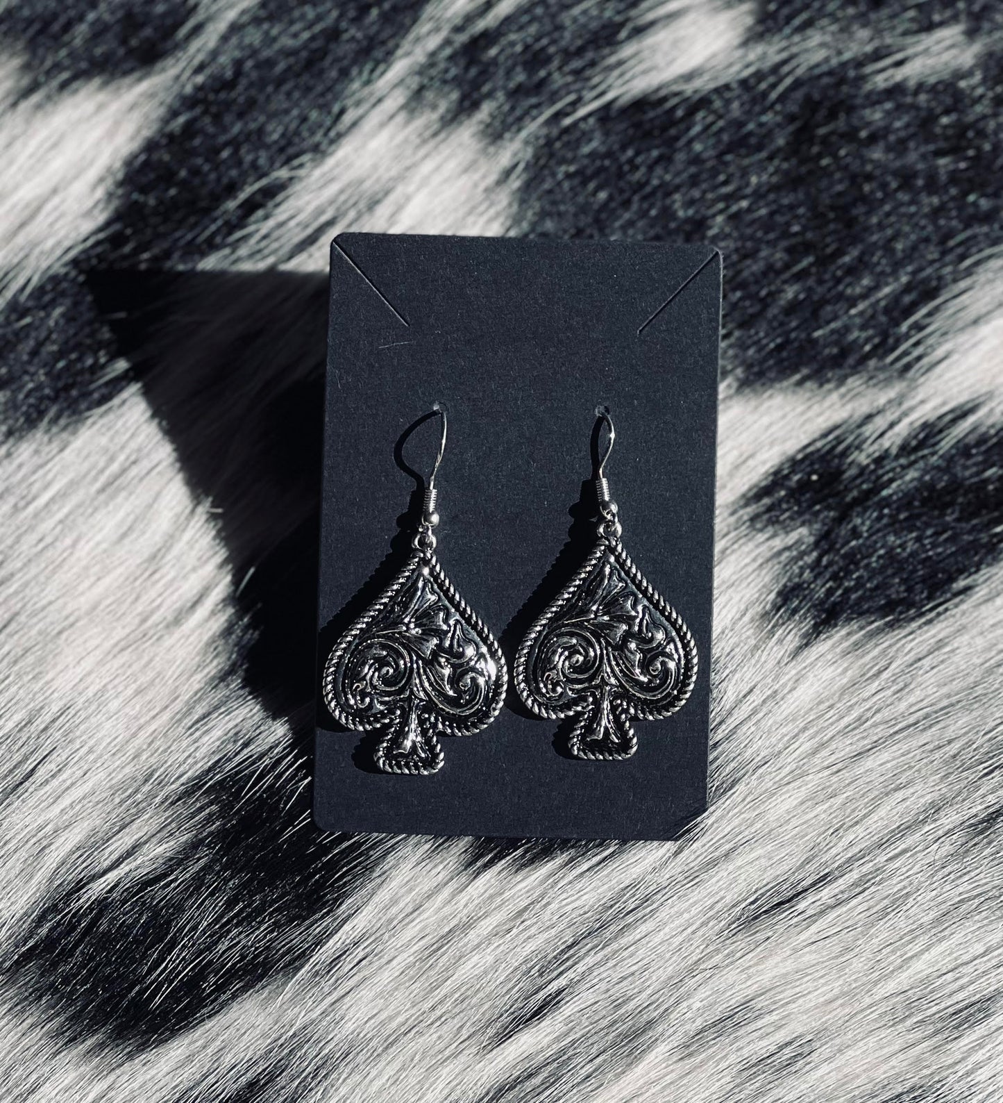 Tooled Spade Earrings