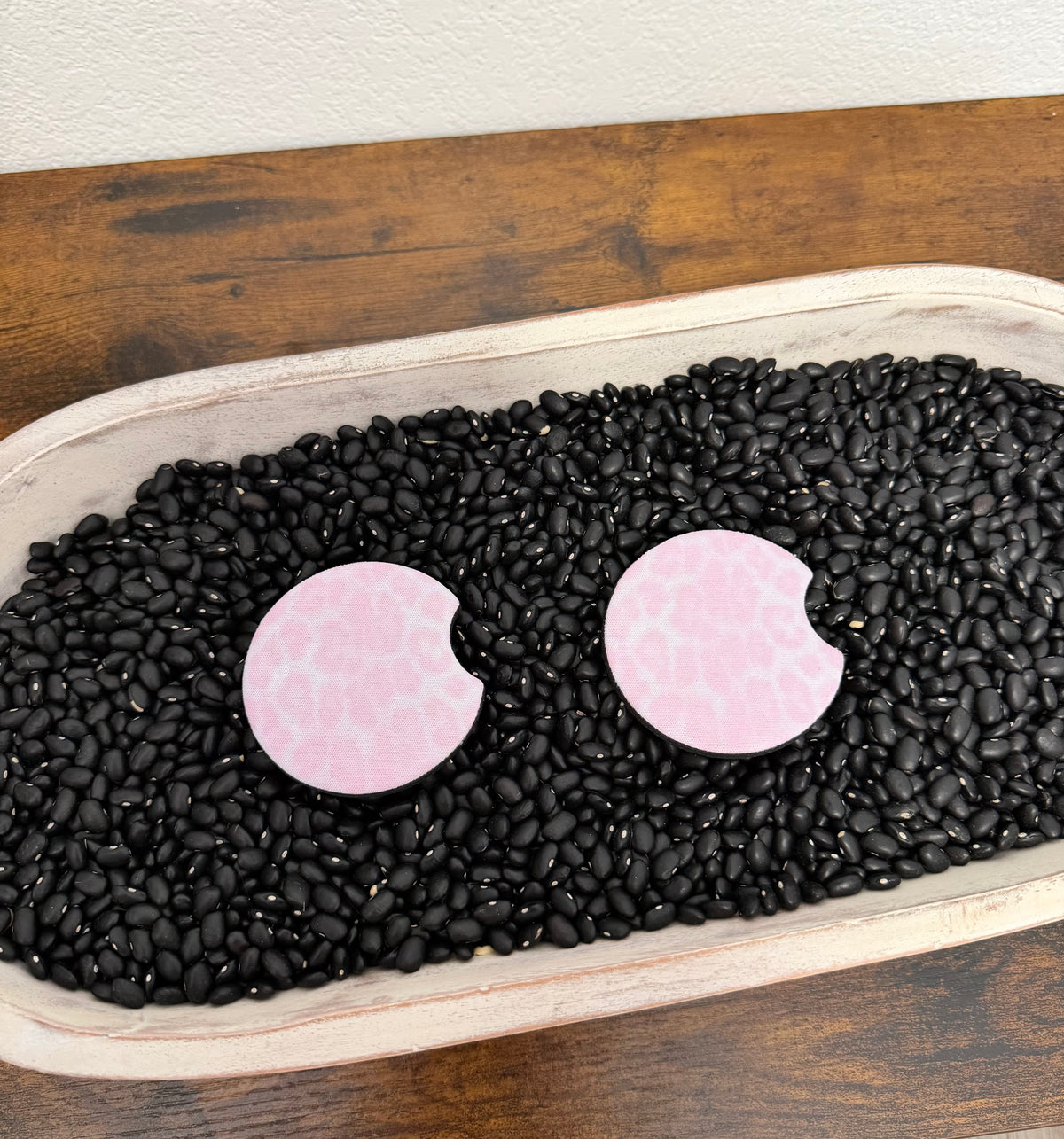 Blush Cheetah Car Coasters
