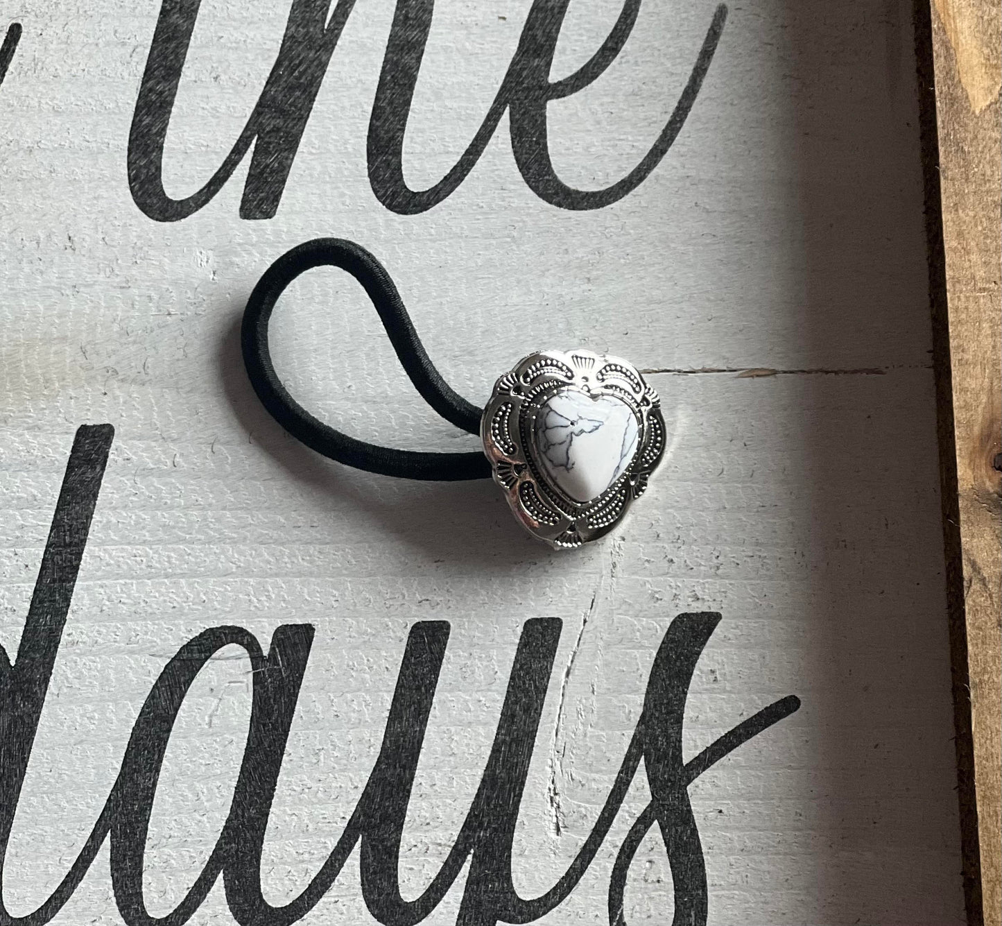 Natural Heart Concho Hair Tie