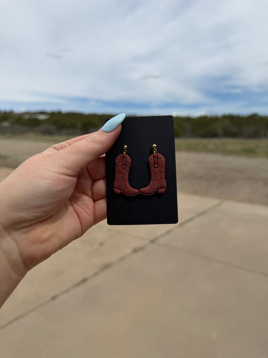 Clay Boot Earrings