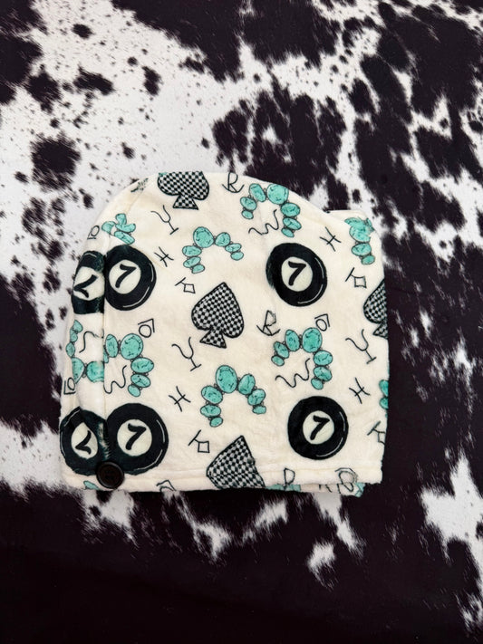 Turquoise Naja Microfiber Hair Towel