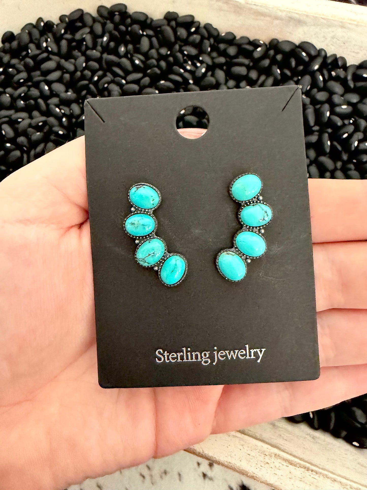 Turquoise Stone Post Earrings