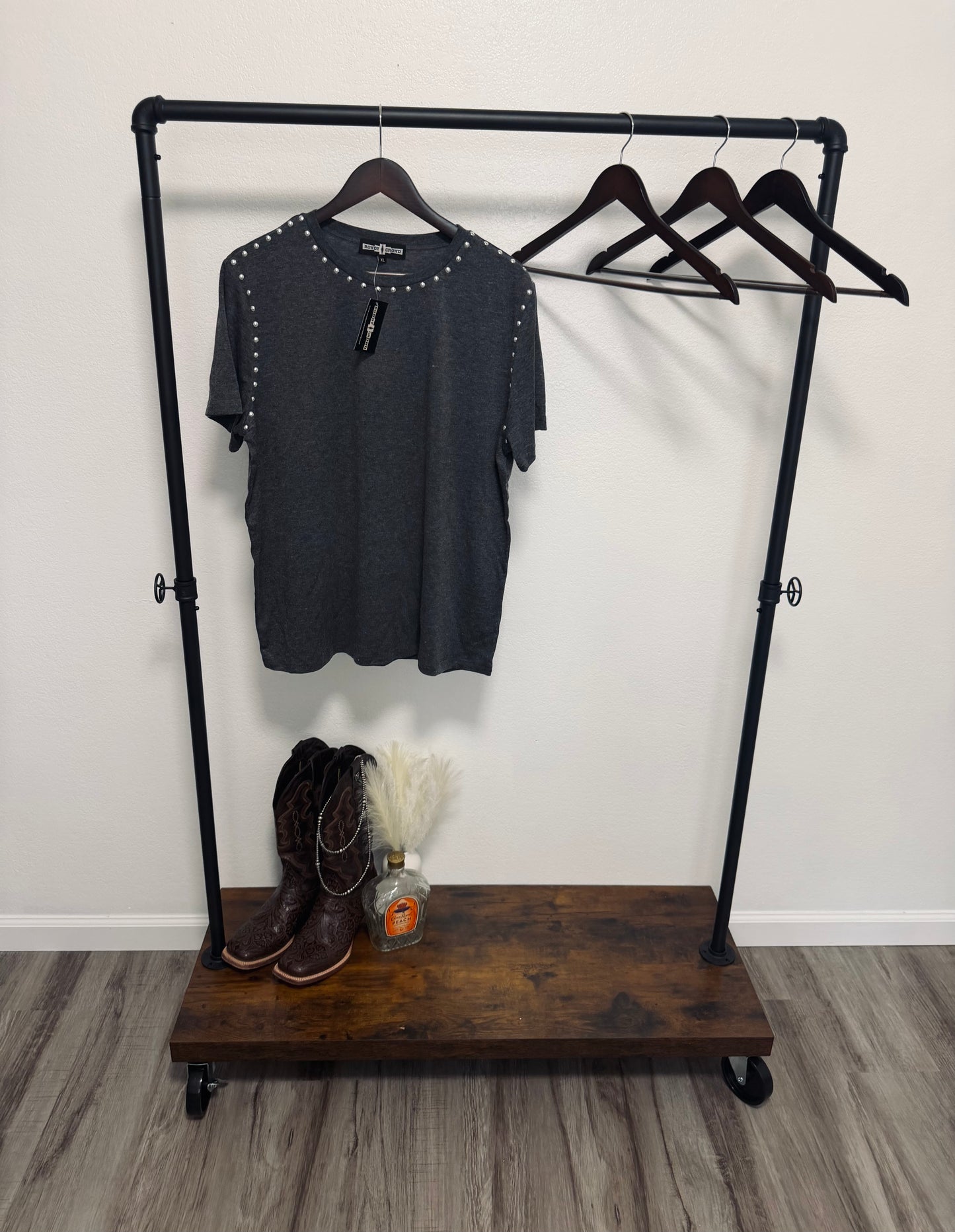 XL Silver Studded Tee