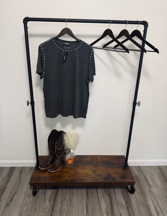 XL Silver Studded Tee
