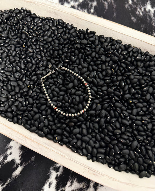 Sterling Silver & Orange Spiny Bracelet