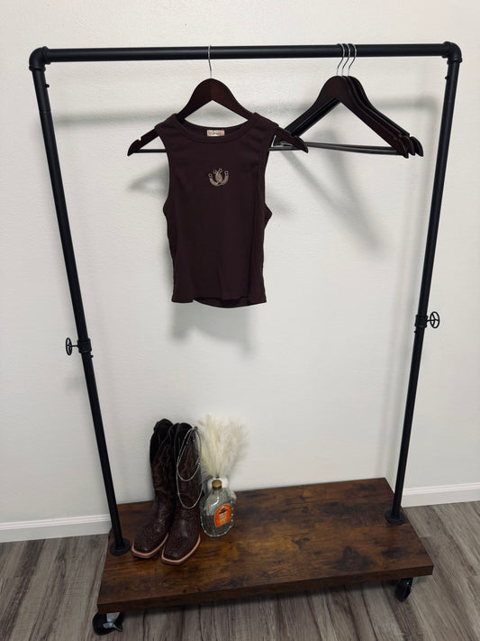 L Embroidered Tank