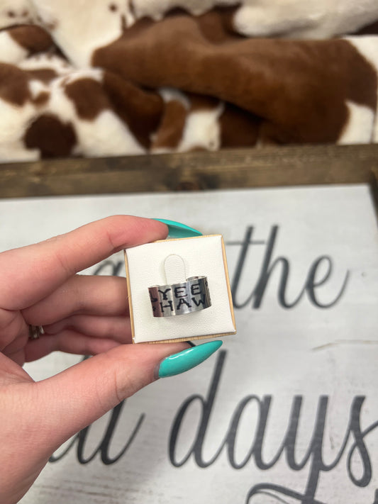Yeehaw Stamped Ring