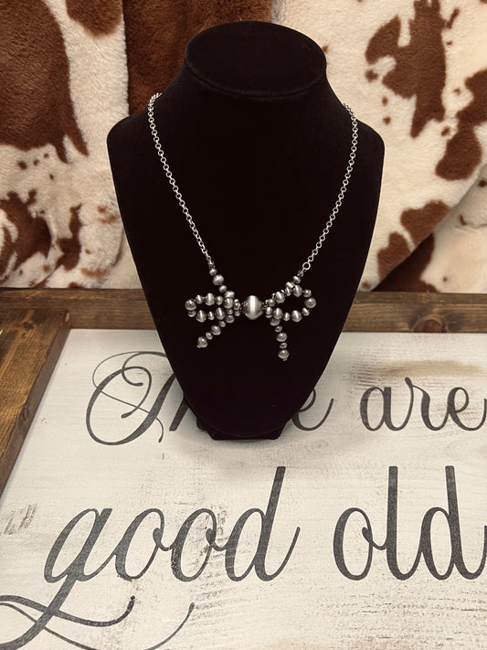 Faux Bow Necklace