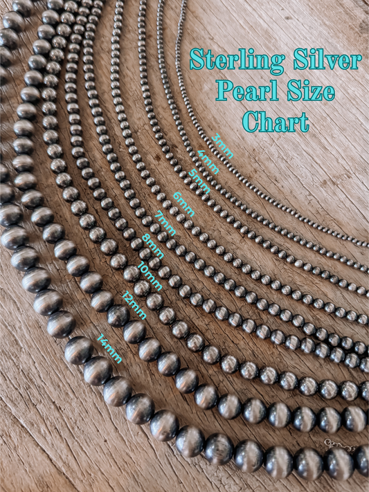 8mm Sterling Silver Pearl Necklace 16"-24"