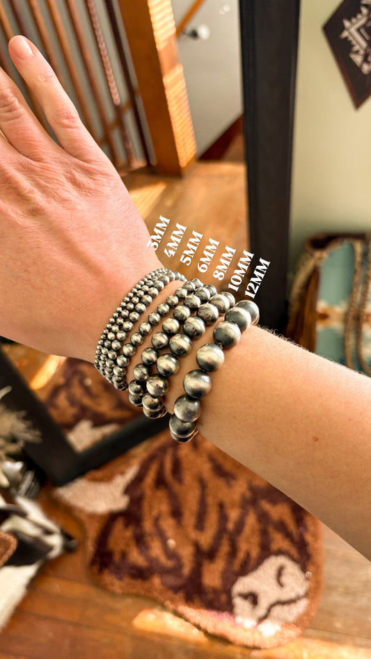 STERLING SILVER PEARL STRETCH BRACELET