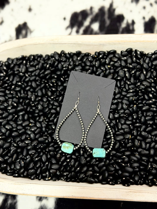 3mm Sterling Silver & Turquoise Earrings