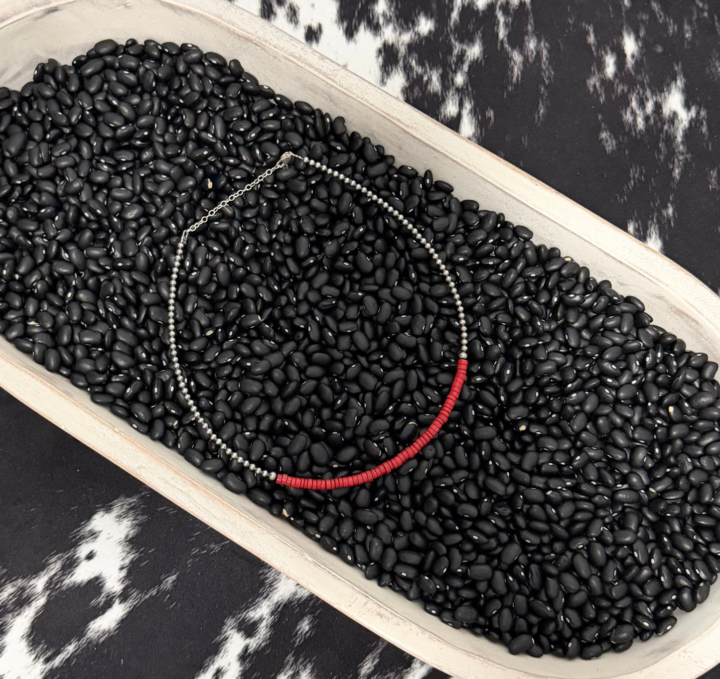 Sterling Silver & Heishi Necklace