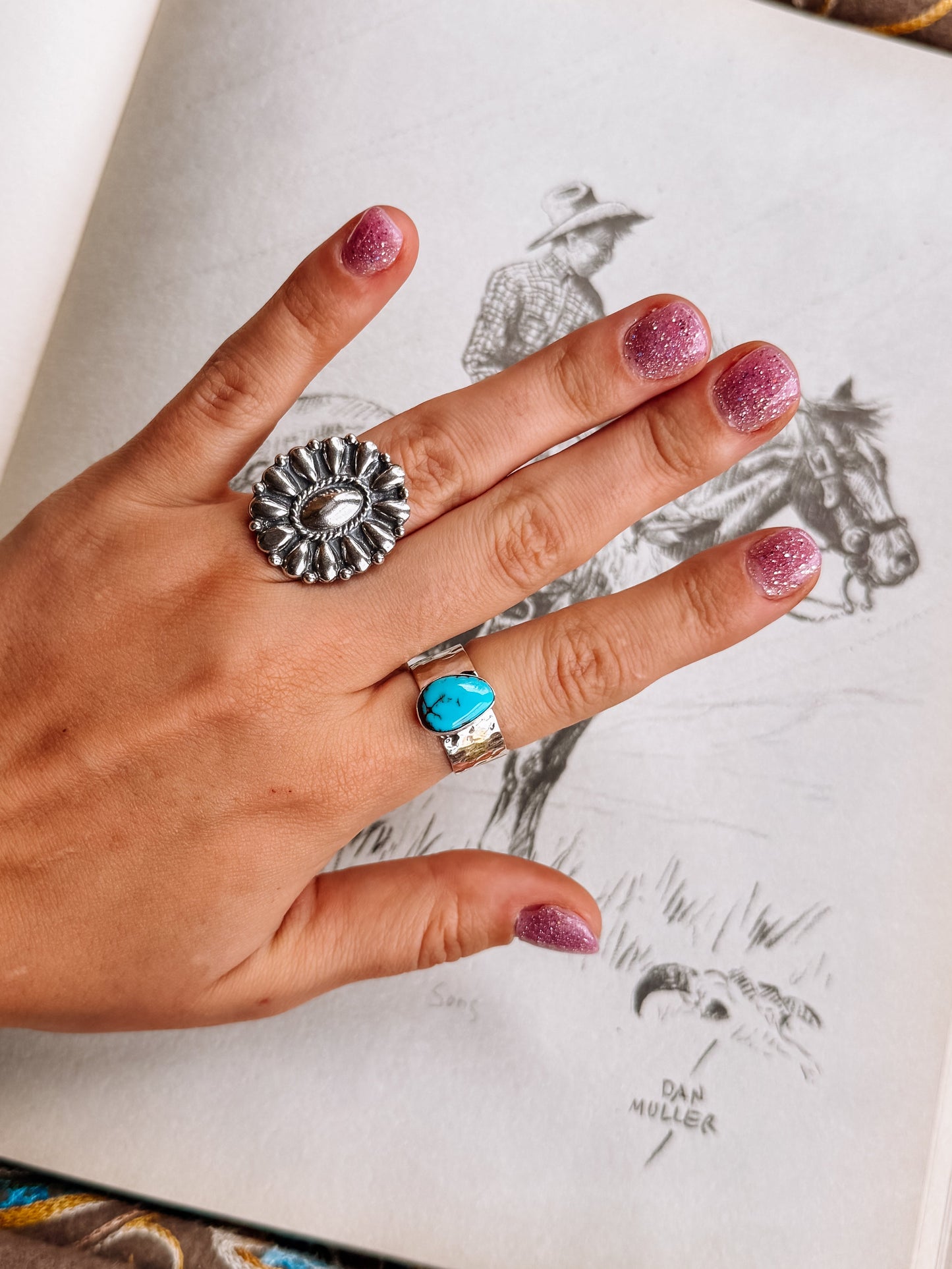 Ronan Hammered Turquoise Ring