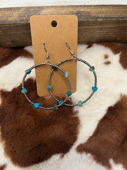 Variscite Hoop Earrings