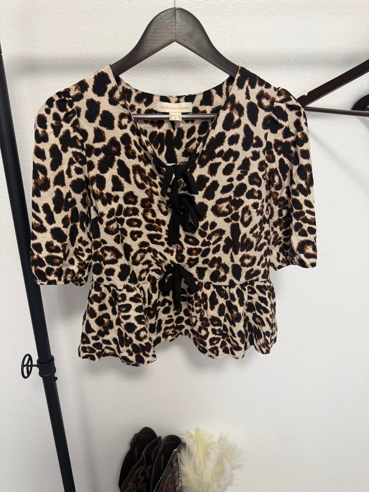 M Cheetah Tie Top