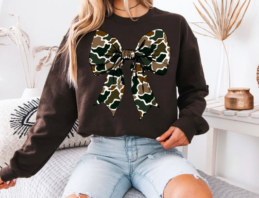 Camo Coquette Crewneck