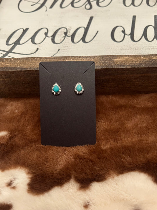 Turquoise Tears Studs