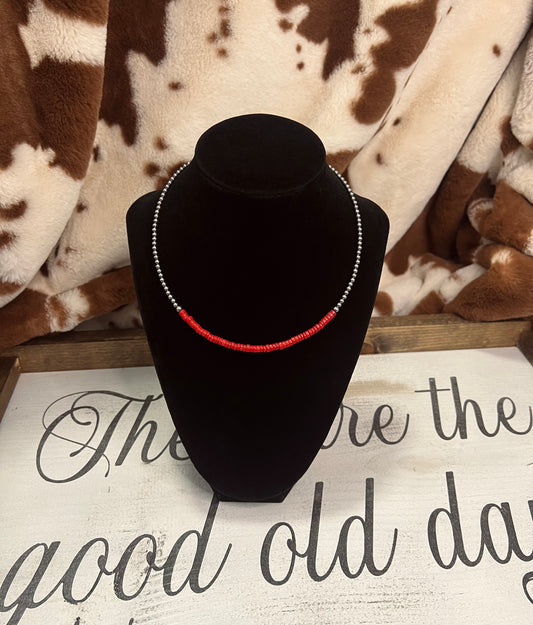 Sterling Silver & Heishi Necklace