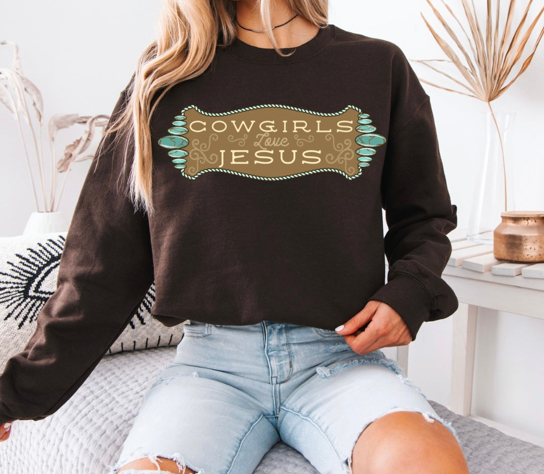 Cowgirls Love Jesus Crewneck