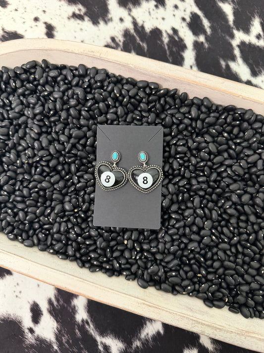 8 Ball Drop Earrings
