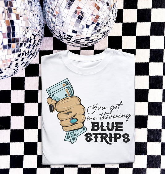 Blue Strips Graphic Tee