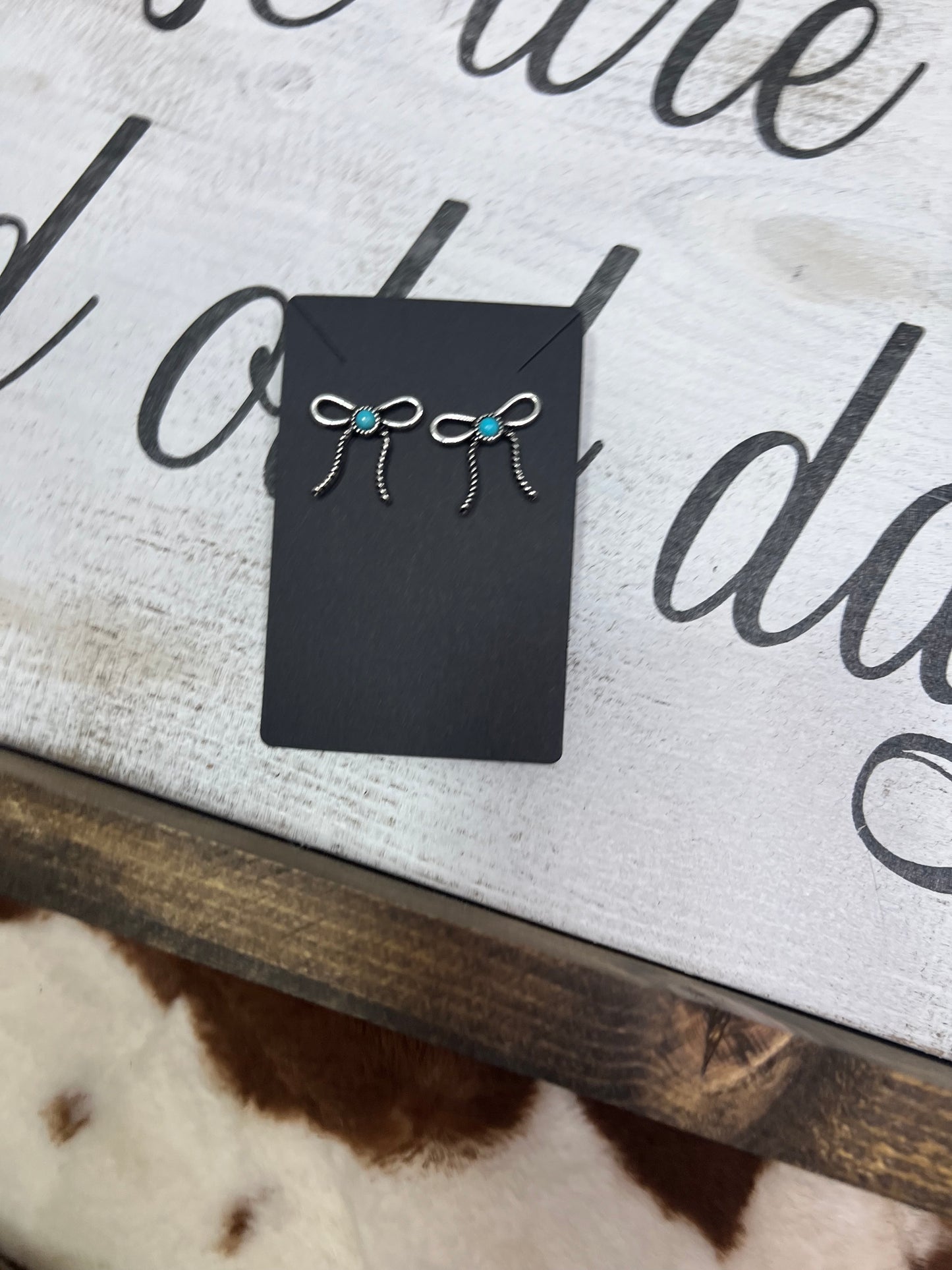 Turquoise Bow Earrings