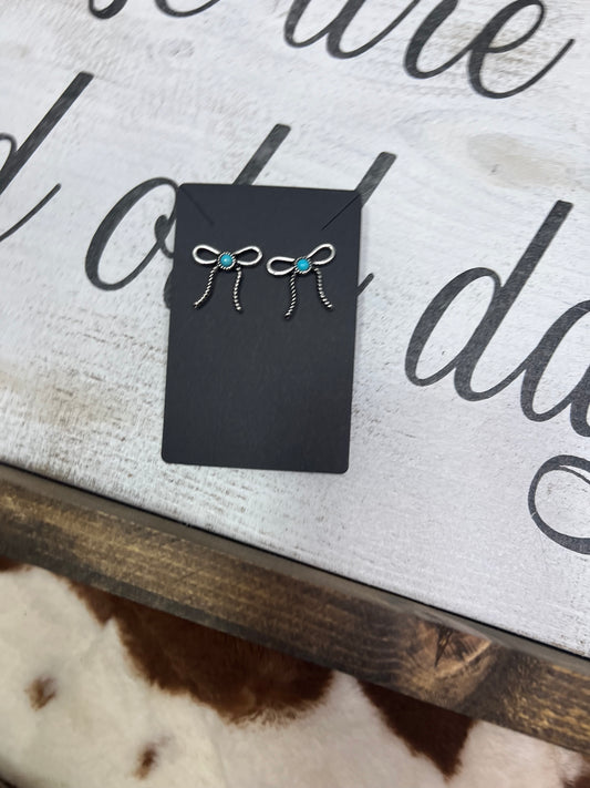 Turquoise Bow Earrings