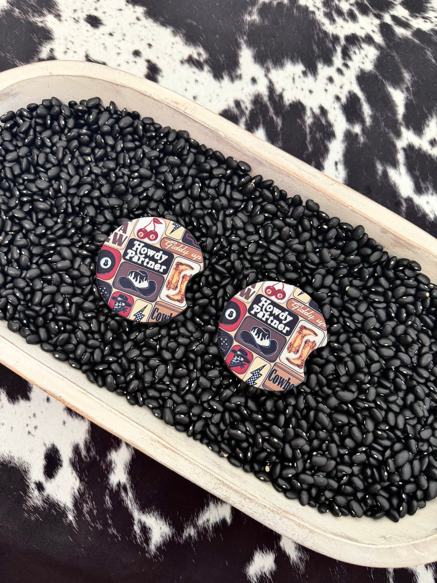 Howdy Collage Car Coasters