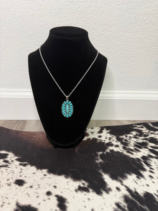 Turquoise Flower Pendant