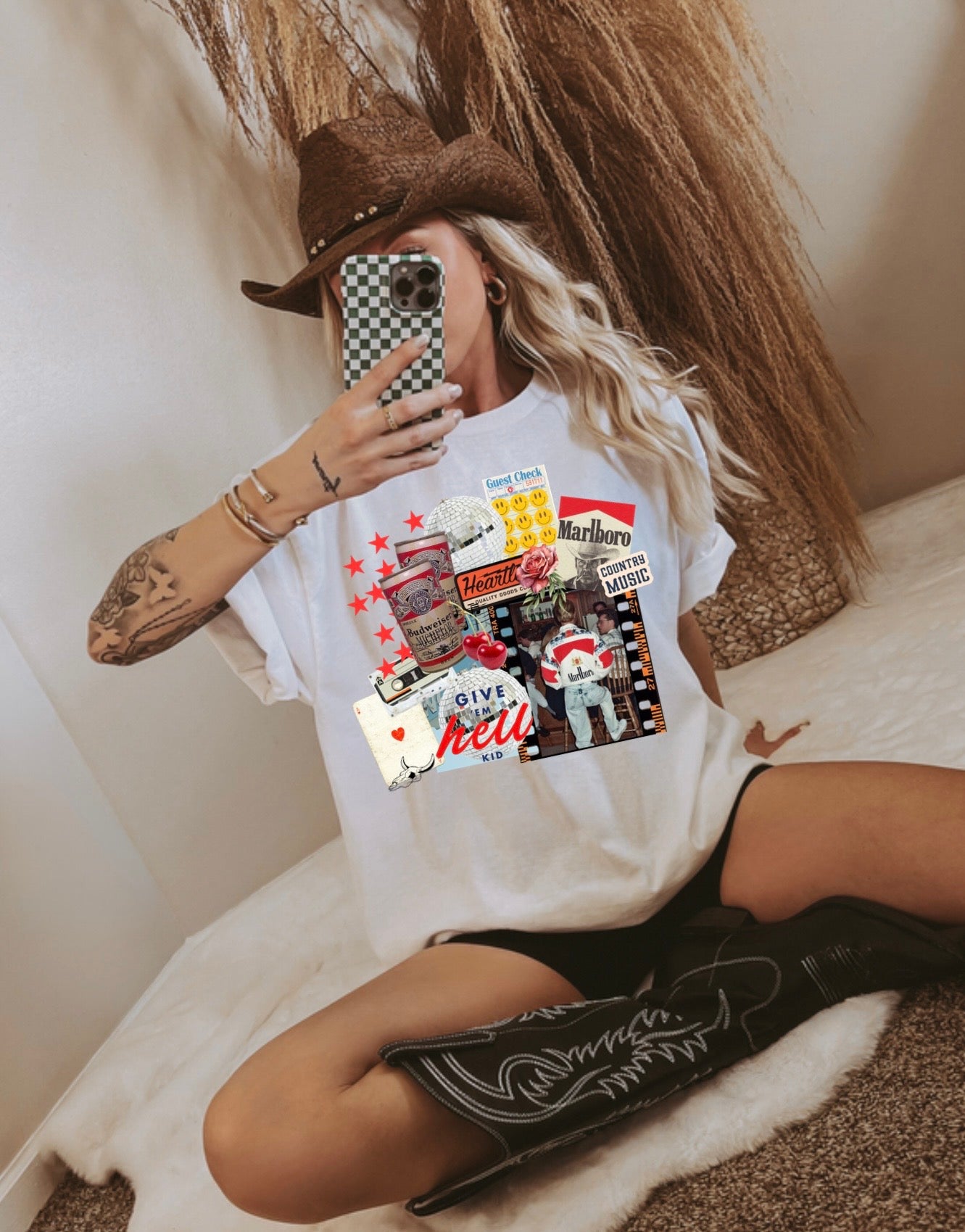 Honky Tonk Collage Graphic Tee