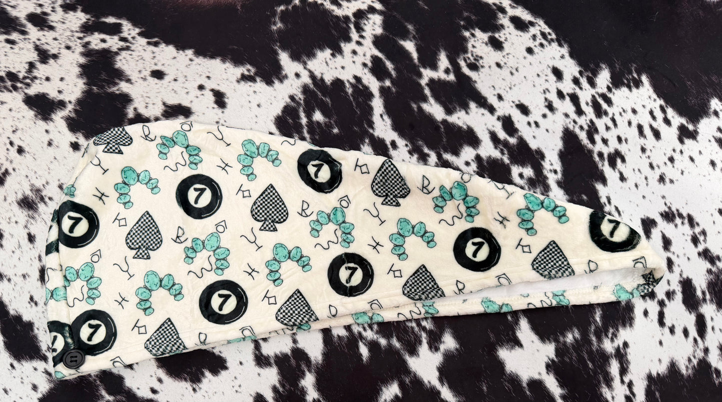 Turquoise Naja Microfiber Hair Towel