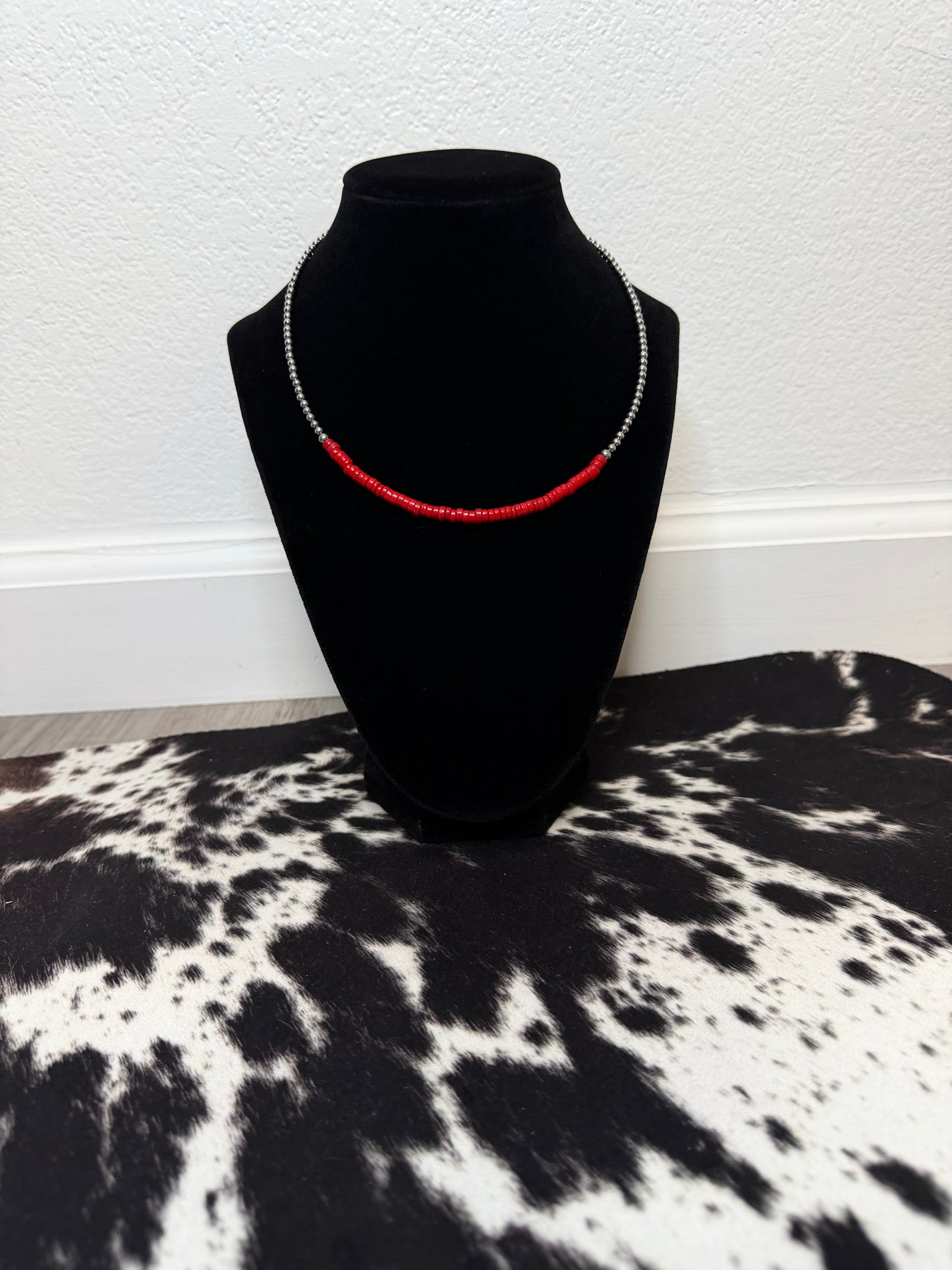 Sterling Silver & Heishi Necklace