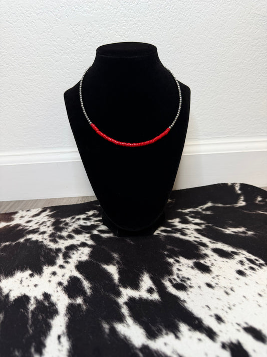 Sterling Silver & Heishi Necklace