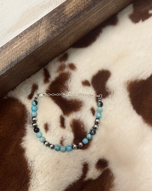 Sterling Silver & Blue Opal Bracelet