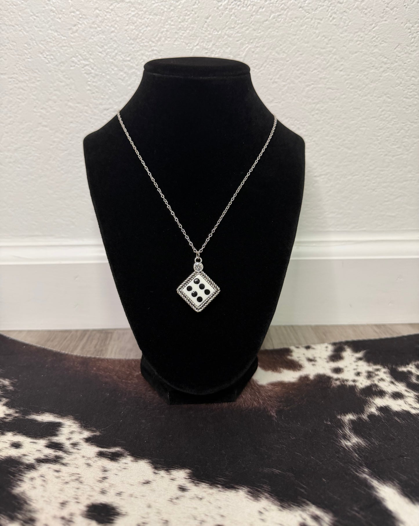 Tooled Dice Necklace