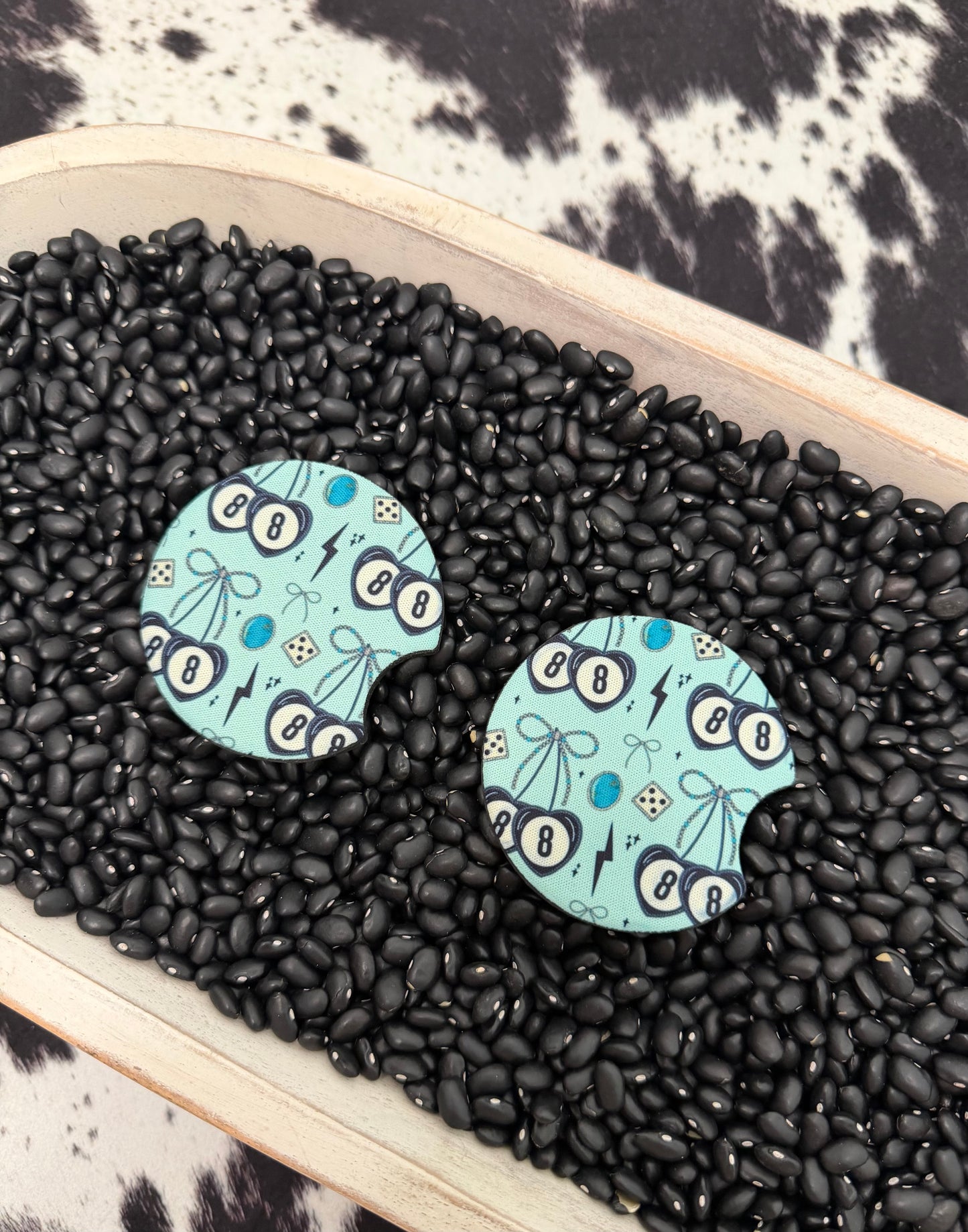 8 Ball Cherries Car Coaster