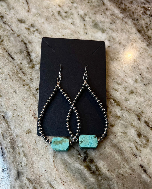 3mm Sterling Silver & Turquoise Earrings