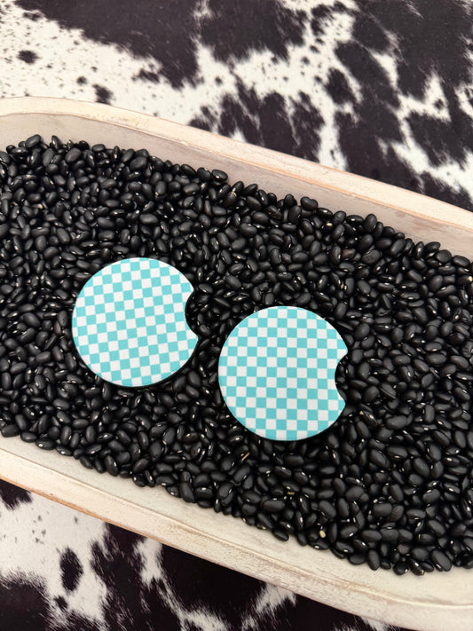 Teal Car Coasters